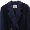 Burberrys wool Lapel switch double Jacket 11AR Navy system Old Women Used
