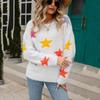 Elegant Round Neck Bottoming Pullover Plus Size Sweater Pentagram Knitted Sweater Comfortable Women's Clothing