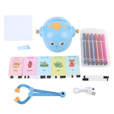 Akıllı Çizim Robotu İnteraktif Eğitici Boyama Öğrenme Robotu 100 Öğrenme Kelime Kartı ile