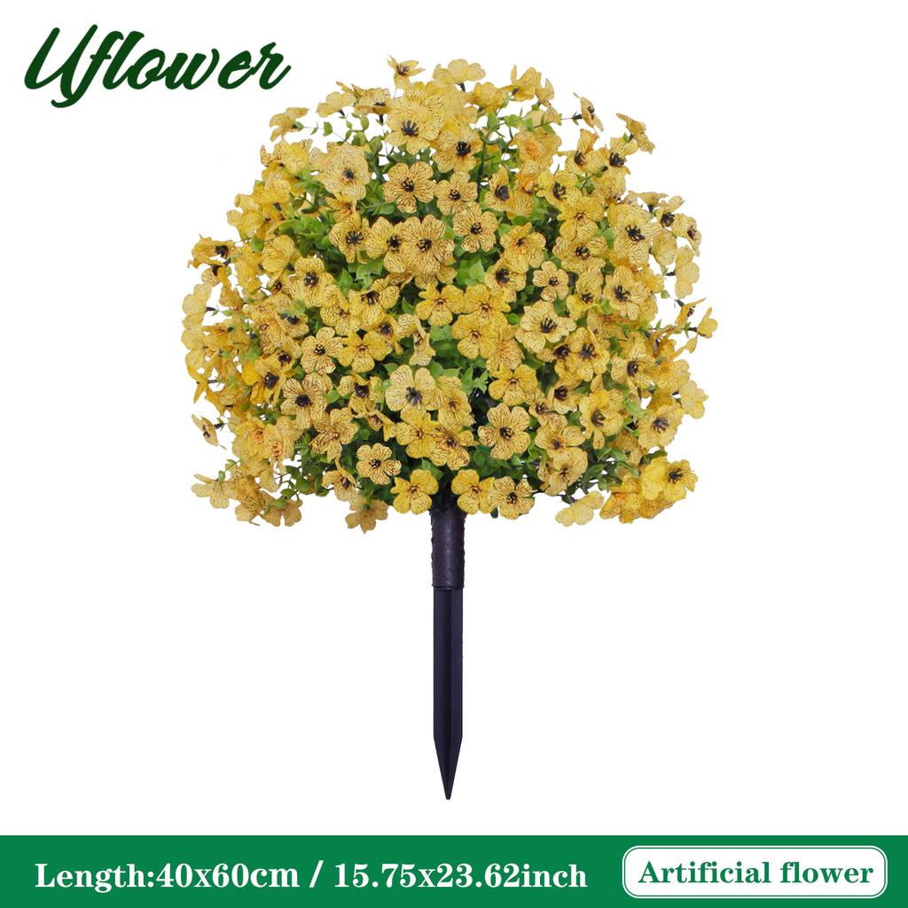 1/2PCS Artificial Violet Flower Balls with Stakes UV-Resistant Realistic Outdoor Decor for Garden, Porch, Patio, Wedding, Home