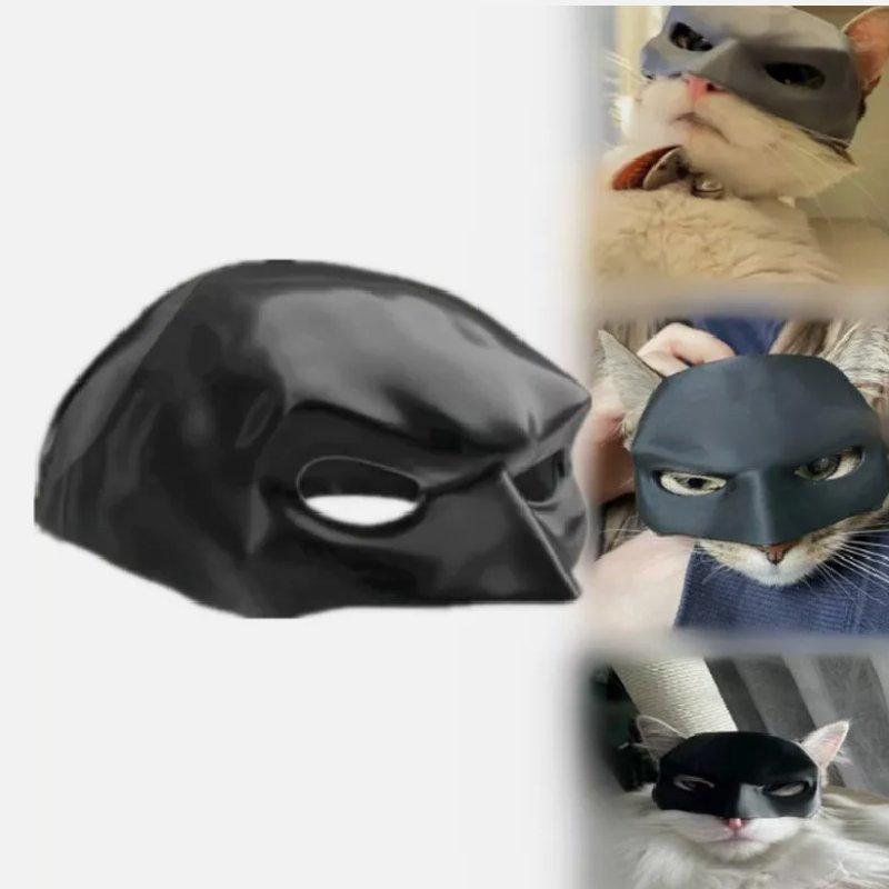 Black Catwoman Cat Mask Halloween Pet Headdress Decoration Plastic Material