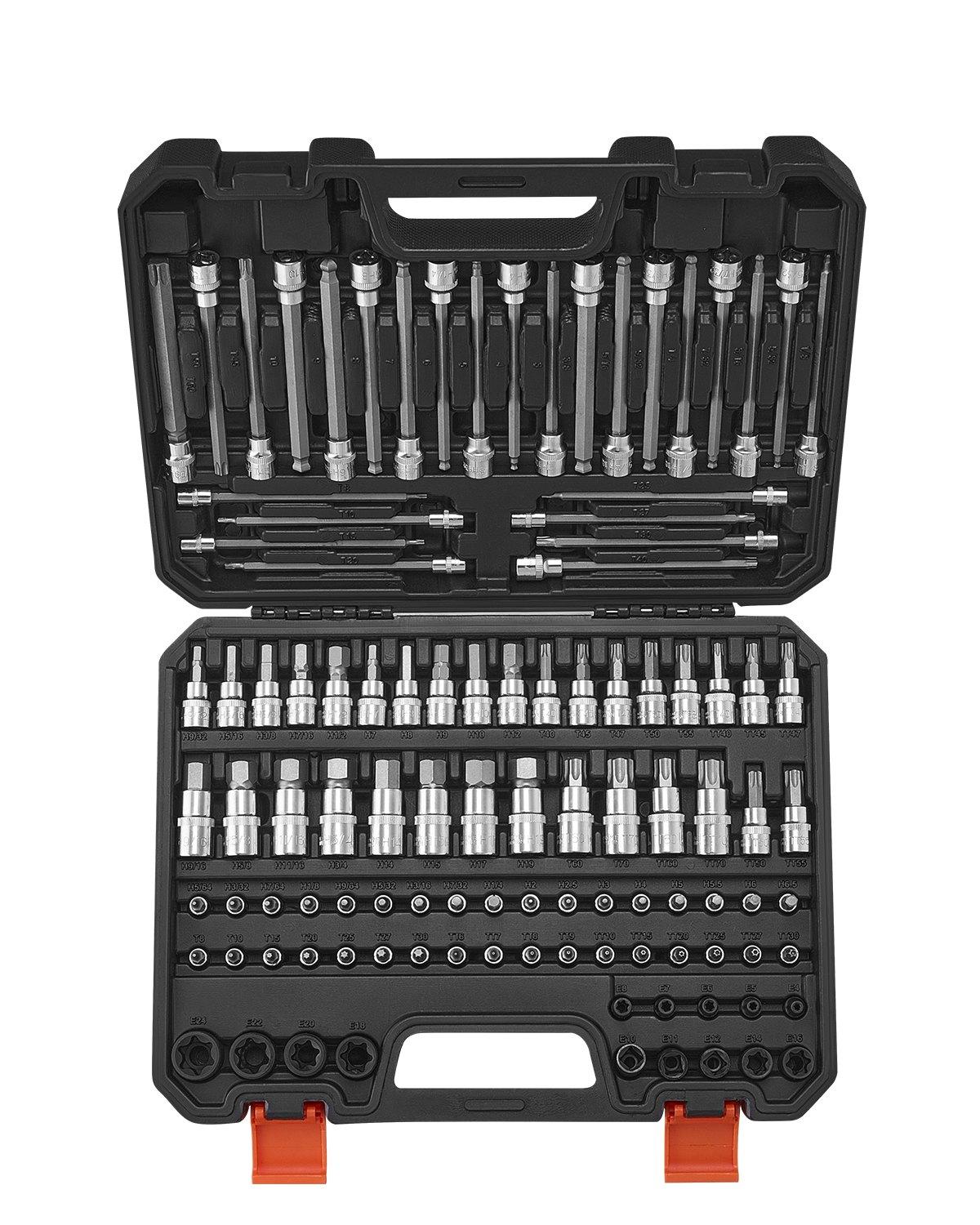 VEVOR Bit Socket Set, 107-Piece SAE
