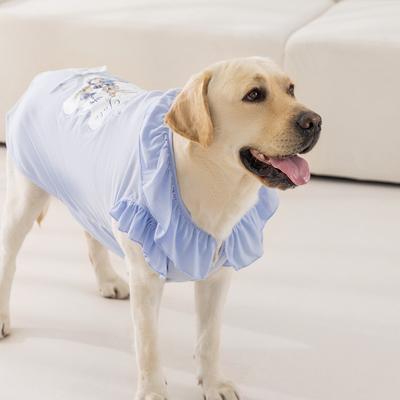 Printed Lace Collar Spring Summer Thin Breathable Big Dog Large Dog Golden Retriever Vest Pet Clothing