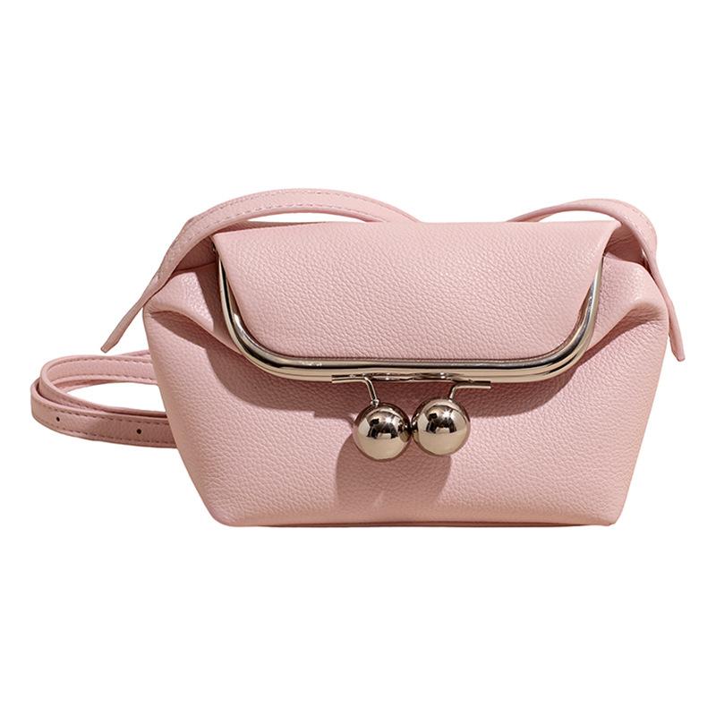 

Women s Vintage Clip Shoulder Bag Creative Retro Metal Kiss Lock Wallet Elegant Luxury Leather Commuting Crossbody Bucket Bag
