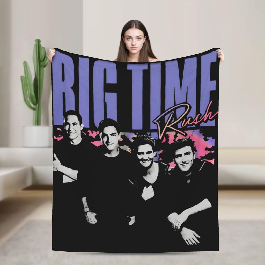 Big Time Rush Band Flannel Blanket Winter Super Soft Throw Blanket for Girls Boys Outdoor Funny Bedspread Sofa Bed Cover