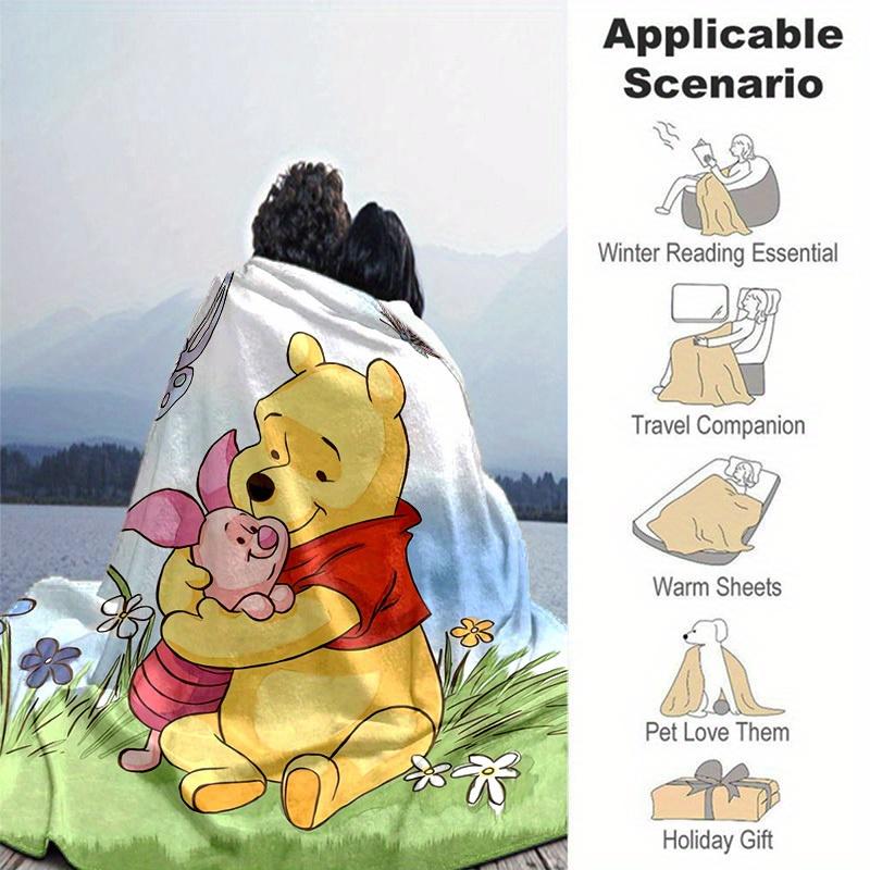 1pc,Winnie the Pooh and Piglet Blanket Cute Cartoon Throw for Home Decor, Couch Cover, Outdoor Use, Travel