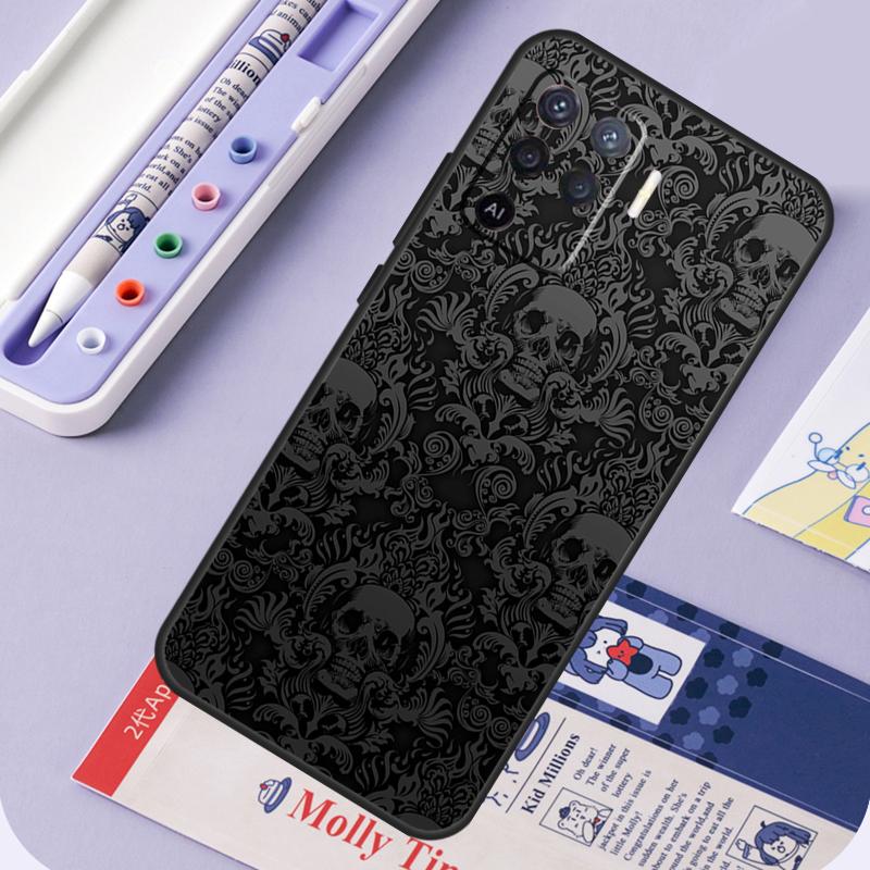 Gothic Skull For Oppo A60 A80 A40 A94 A74 A54 A15 A18 A38 A58 A78 A98 A16 A76 A96 A57 A17 A77 A5 Pro Case