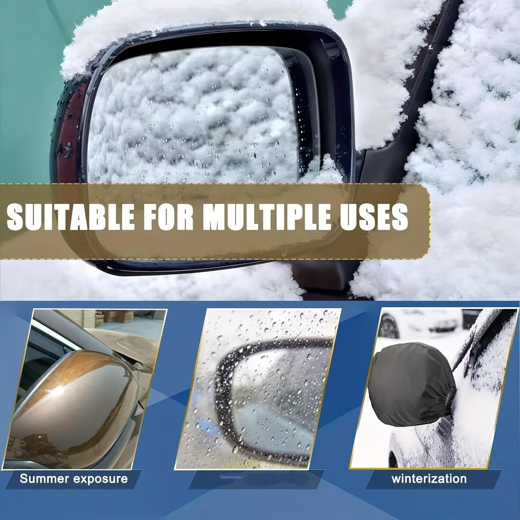 2pcs Car Rear View Side Mirror Protective Cover Auto Side Mirror Protective Frost Guard Snow Rain Covers Exterior Mirror Covers