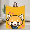 Aggretsuko Flannel Blankets Winter  Soft Throw Blanket for Boy Girl Couch Bed Funny Bedspread Sofa Bed Cover