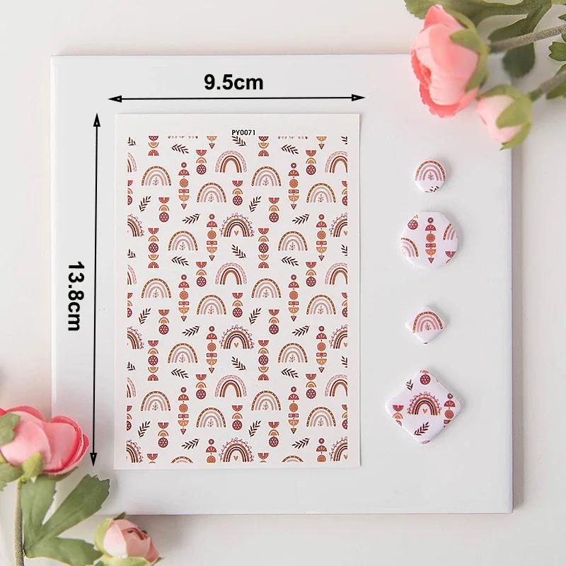 

Bohemian Style Rainbow Heart Butterfly Polymer Clay Special Watercolor Transfer Paper Soft Pottery Earring Jewelry Coloring Tool