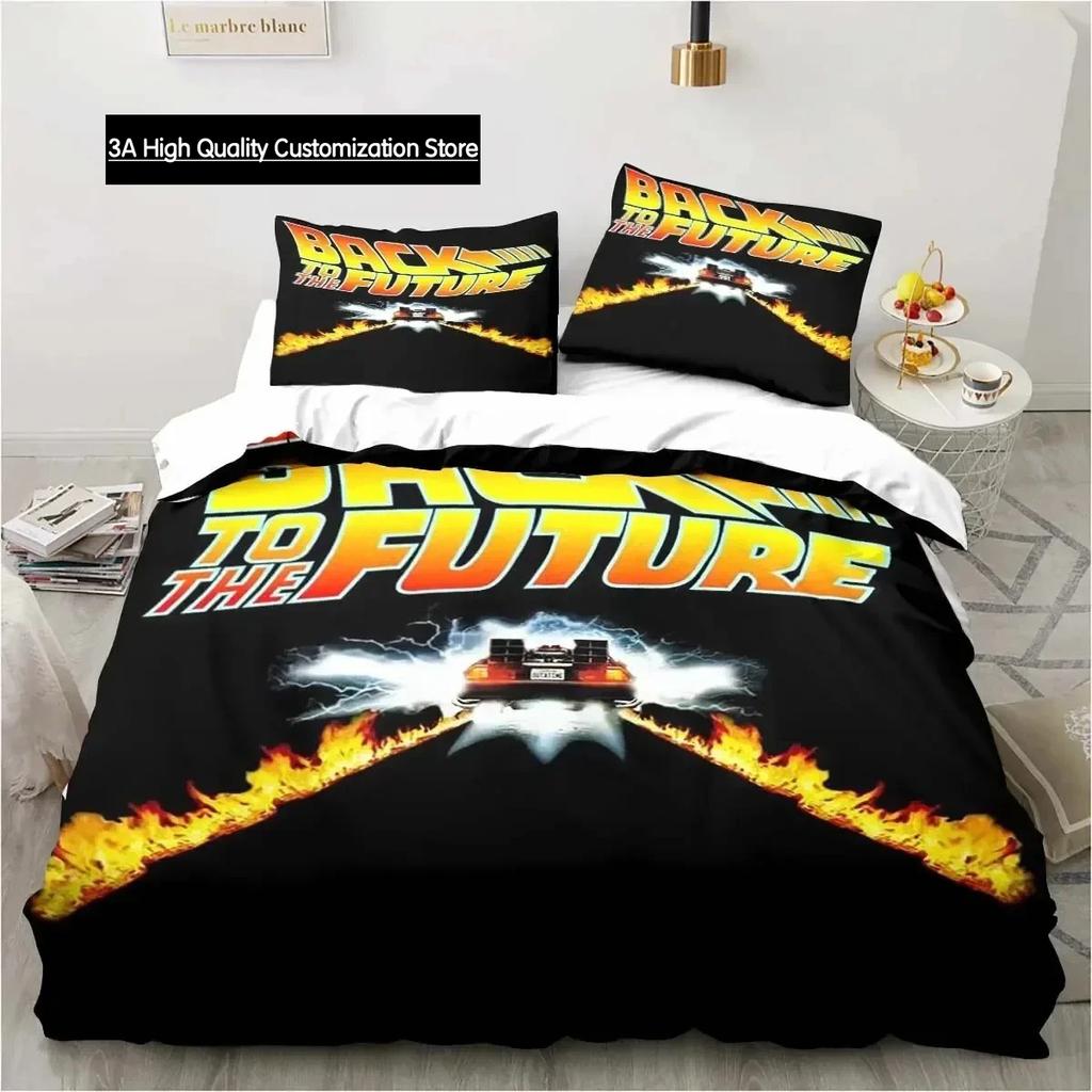 Návrat do budoucnosti Klasický film Retro povlečení Postel Třídílná sada Jednolůžko Dvojlůžko Velikost Queen King Povlak na přikrývku Dárek pro chlapce