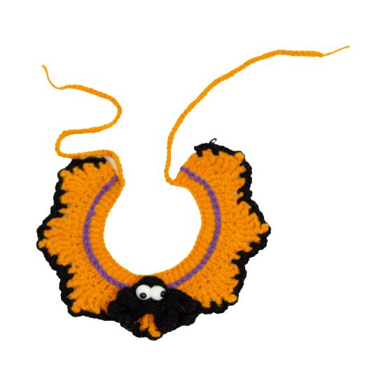 Clothing Halloween Pet Costume for Cats Small Dogs, Handmade Crochet Witch Hat Bib Puppy Party Accessories Collar, Adjustable Holiday Dog Cat