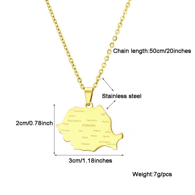 Rumänien Karte Flagge Anhänger Halskette Länderumriss Schlüsselbein Kette Choker Halskette Schmuck Rumänien Symbol Halskette