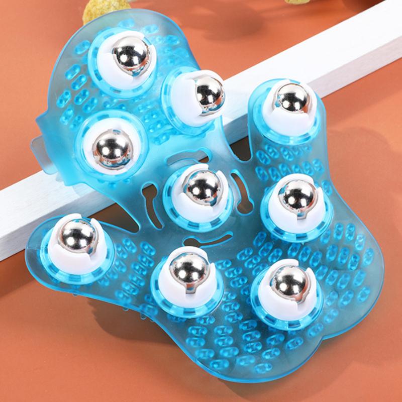 

Массажная перчатка с роликовым шариком для тела, облегчение мышечной боли, расслабление, антицеллюлитный массажер для рук, шеи, спины, плеч, ягодиц, уход за здоровьем 1PC светло-синий