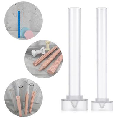 DIY Craft Match Large Cylinder Rib Plastic Handmade Stripe Long Pole Candle Mold Soap Making