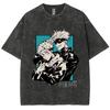 Anime Jujutsu Kaisen  Satoru Gojo And Itadori Yuji Print T Shirt Men Women Y2k T-shirts Washed Cotton Tee Harajuku Male Tshirt