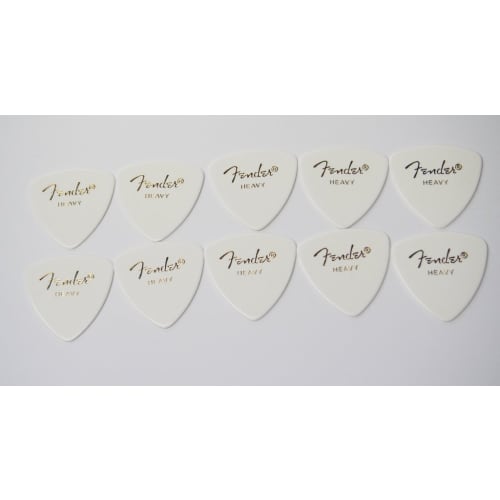 Fender Picks X 10 Triangle Heavy-White