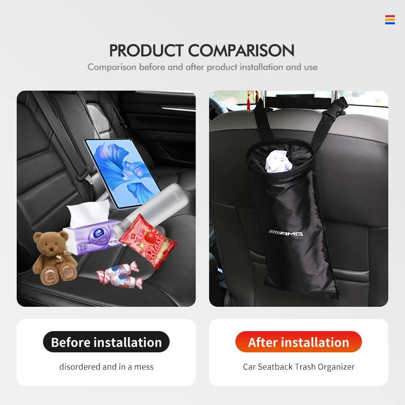 2025 Hot Car Seat Back Trash Holder Hang Litter Garbage Storage Container For Mercedes Benz AMG W204 W205 W203 W211 W201 W210 W1