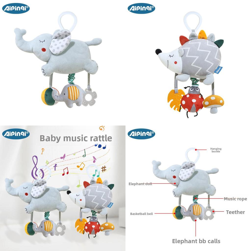 Hedgehogs Elephants Plush Baby Rattle Toy With Hanging Clip For Infant Development And Sensory Stimulation