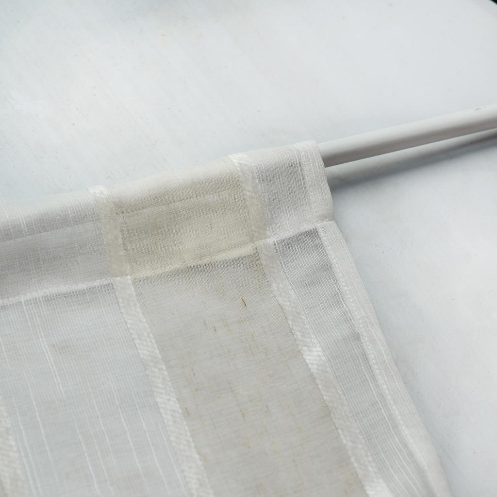 WEMAY Transparenter Stilvoller Langer Noren Natürlicher und Türvorhang 100 cm Breit x 180 cm Frühling/Sommer Vorhang, Einfach, Leinen-Stil (Leinenstreifen, Lang)