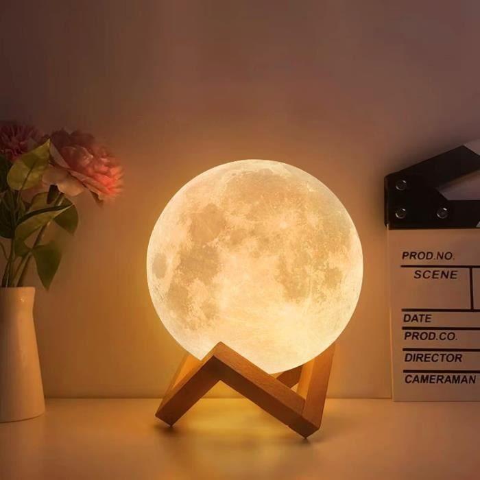 Lampe Lune - CPROSP - 15cm - 16 Couleurs - Rechargeable USB - Interrupteur Tactile
