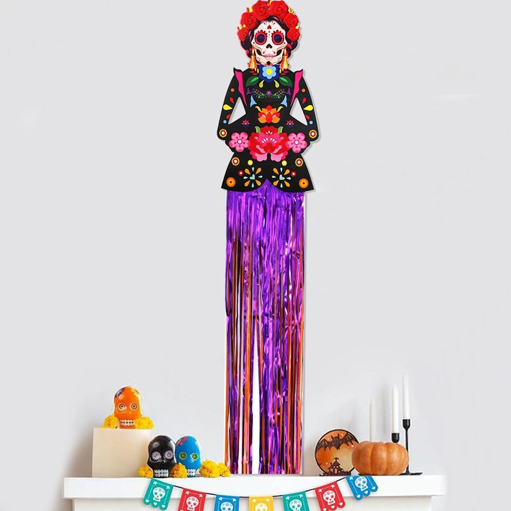 Day Of The Dead Sugar Skull Hanging Decorations-Dia De Los Muertos Hanging Decorations For Day Of The Dead Halloween Party G9Z9