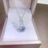 Buyee 925 Sterling Silver Female Wedding Pendant Chain White Zircon Necklace for Women Fashion Classic Party Fine Jewelry Chain