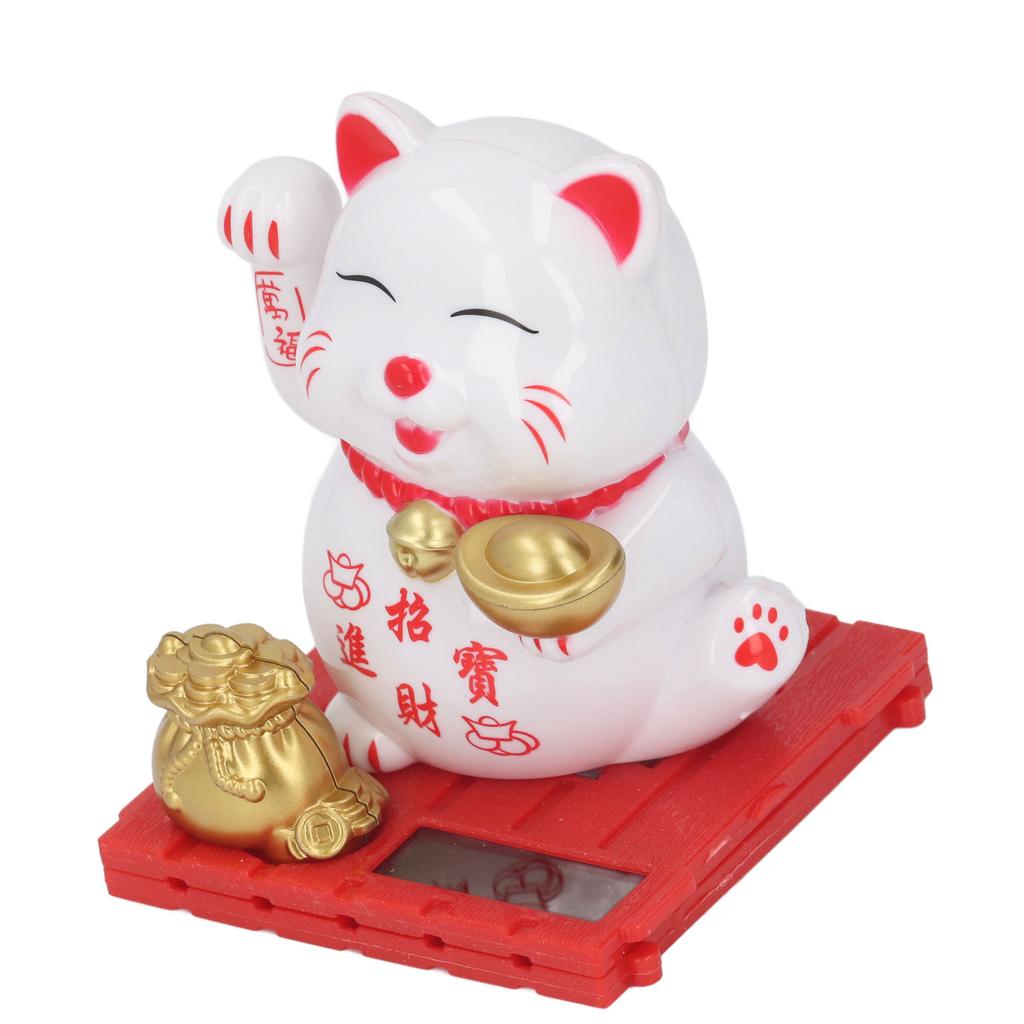 Szczęśliwy Kot Machający Ramię Żywy Piękny Chiński Kot Słoneczny Kot Fortune Statuetka Dekoracja do Dekorowania