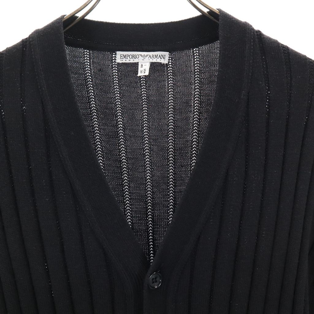 Emporio Armani 90s Made In Italy Old Long Sleeve Knit Cardigan 48 Black Men's Used