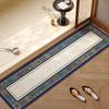 Retro Garden Floral Long Bathroom Mat Non Slip Anti Fatigue Washable Floor Rug for Indoor Use Home Decor