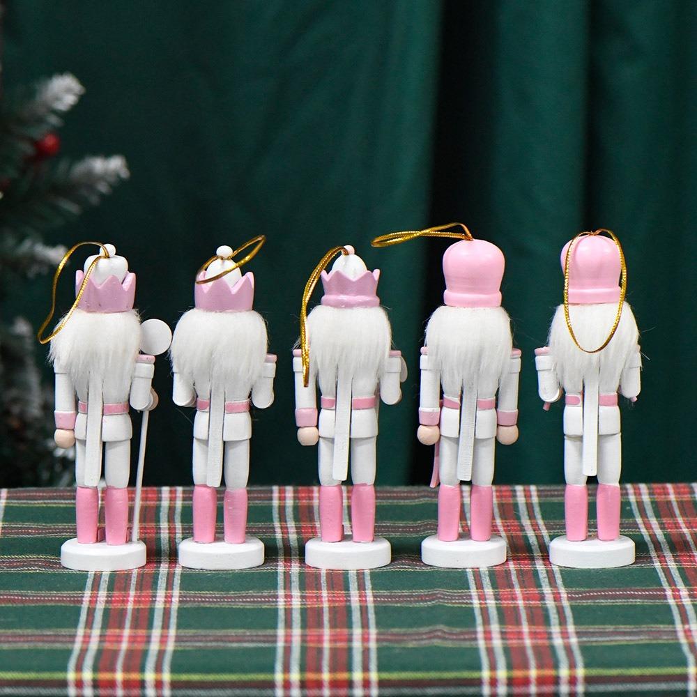 5PCS Vintage Soldier Doll Handicraft Handcraft Figurine Christmas Nutcracker  Desktop Decoration