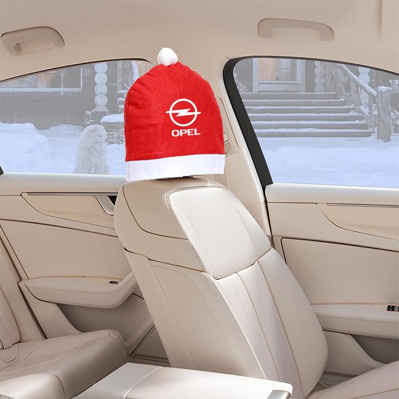 Retractable Christmas Holiday Decoration Car Logo Headrest Cover For Opel Astra Insignia Corsa Zafira Meriva Mokka Vivaro Vectra