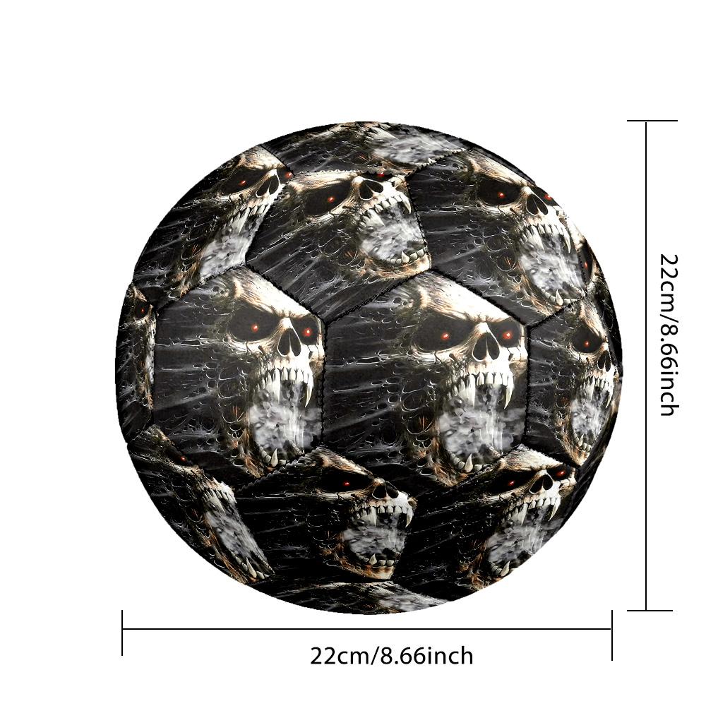 Snake and Skull Indoor Soccer Ball Size 5 Colorful All Ages Machine Stitched PVC Competition Ready Durable High-Bounce