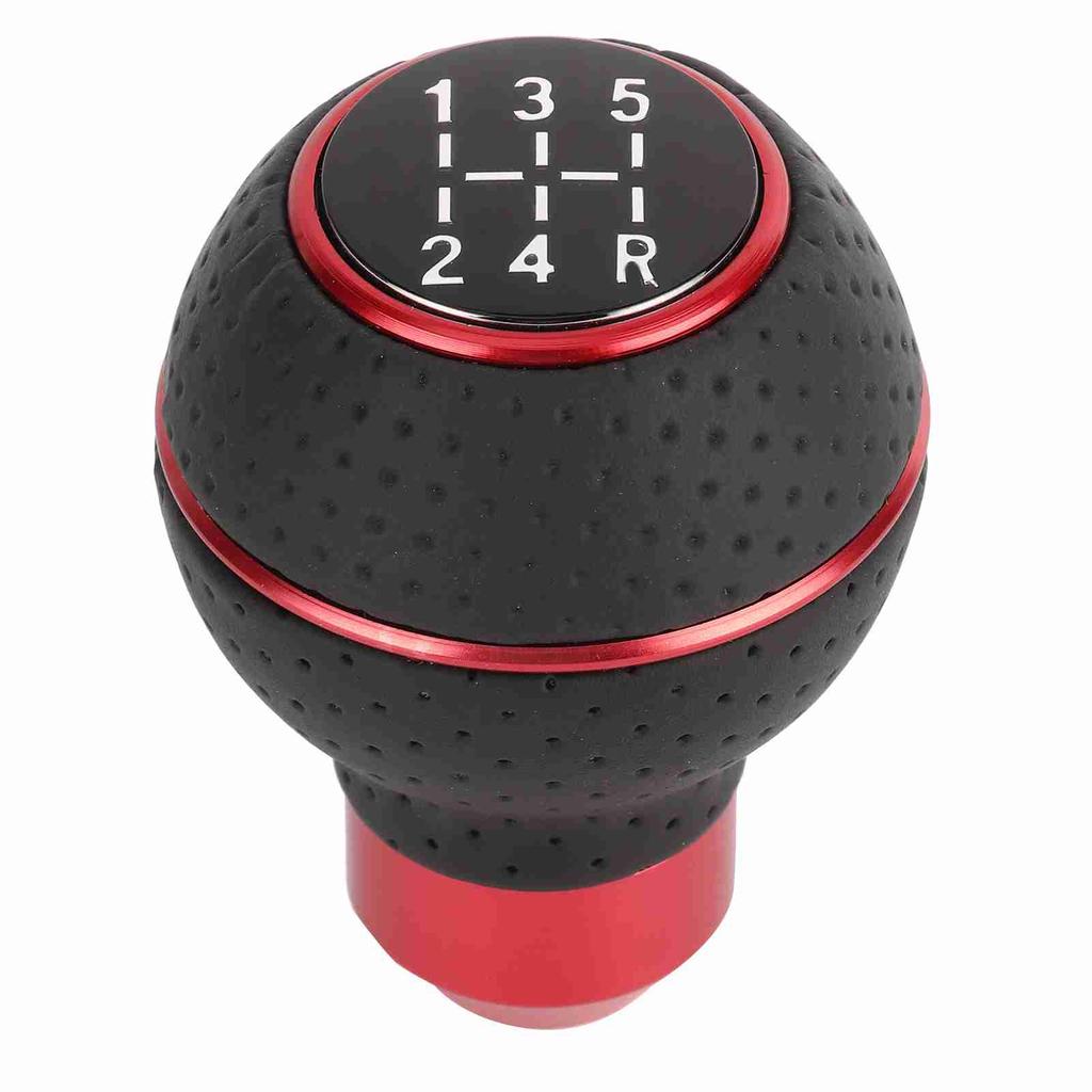 5 Speed Gear Shift Knob Stick Aluminium Alloy and Leather Manual Automobiles Accessory