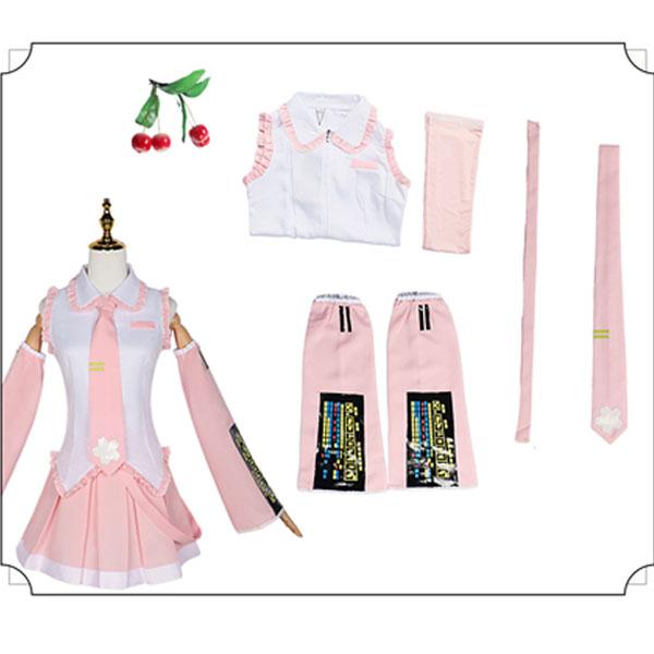Anime Miku Cosplay Full Set Silver-Grey Patent Leather Fabric Costume Headwear Suit Outfit Jk Uniform Cosplay Halloween
