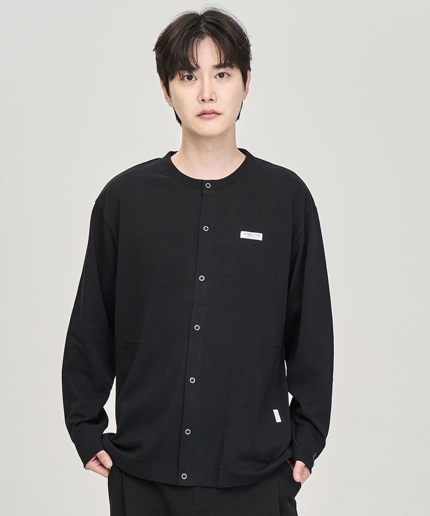 Fidelity Crew Neck Cardigan Black