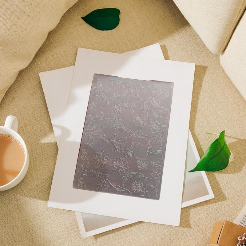 Plastic Embossing Cuts Rectangle Daisy Flower Script Die Stencils for DIY Crafts