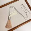 Korean Creative Design Geometry Brush Tassel Pendant Necklace for Women Fashion Personality Long Sweater Chain Jewelry Accessory