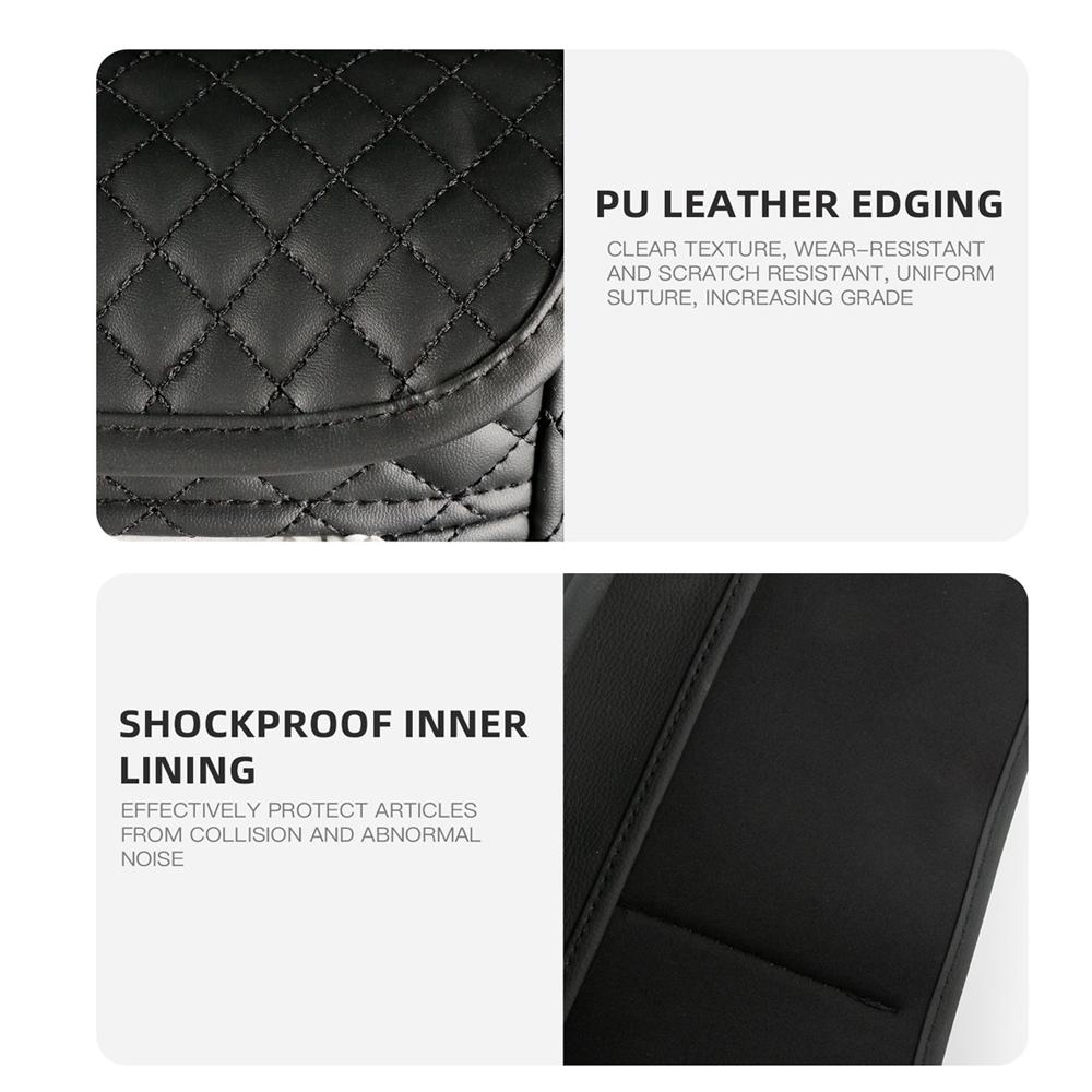 Car Seat Middle Hanger Storage Bag Large Capacity Auto Handbag Holder PU Leather Between Seats Tissue Water Cup Pockets