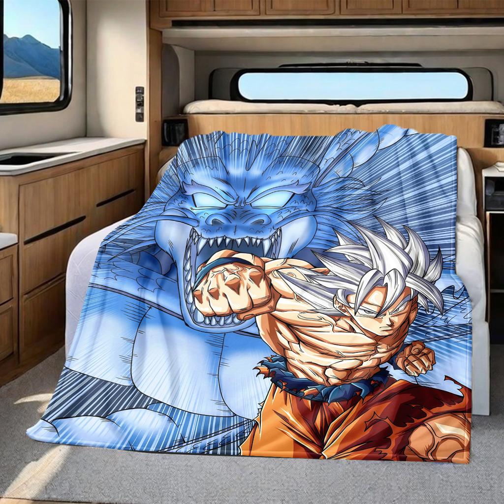 1PC Vegito Print Flannel Blanket, High Quality All Seasons, Home Decor, Warmth and Comfort, Perfect for Christmas Gifts