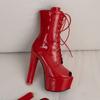 Women's high-heeled cool boots, sexy European and American style waterproof platform thick heel large size fish mouth shoes