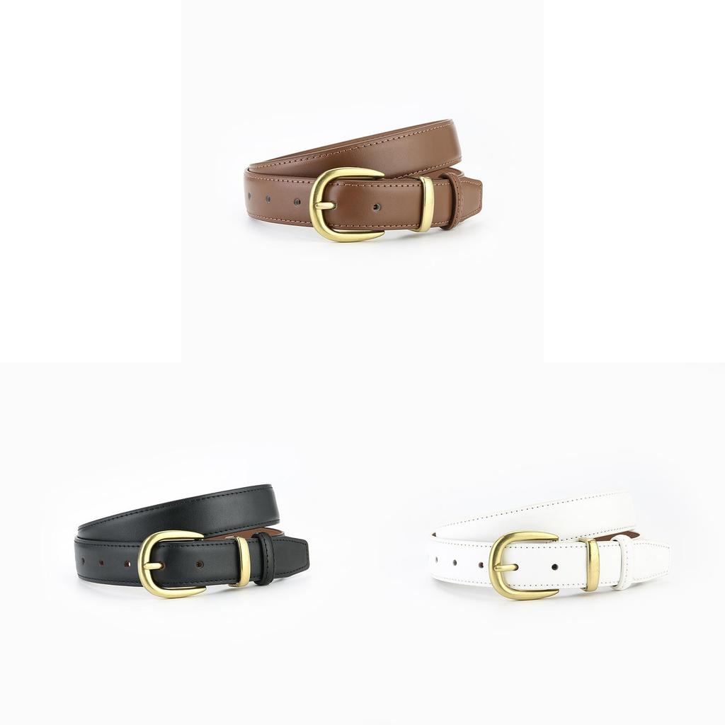 Ladies Leather Belt With Alloy Buckle For Business Casual And Denim Styling