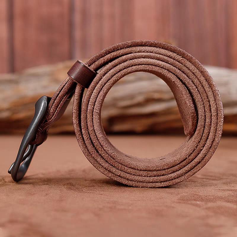 Retro First-Layer Cowhide Belt Unisex Belt Business Alloy Japanese Buckle Genuine Leather Belt Factory