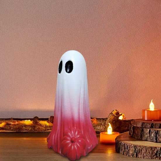 1/3Pcs Colorful Ghost Ornament with Pumpkin Decor Resin Desktop Decoration Halloween Props Whimsical Figurines
