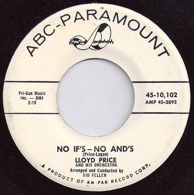 7inch Record LLOYD PRICE & HIS ORCHESTRA - No If's - No And's / For Love 4510102 ABC-Paramount 1960 US Rock Used