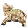 S M L Feng Shui Brass Color Resin Elegant Elephant Trunk Statue Wealth Lucky Figurine Home Decor Gift