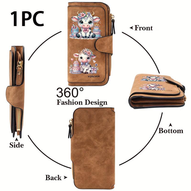 Scottish Highland Cow Women's Long Wallet| Multifunctional Portable Snap-button Coin Purse, Birthday Gift, Suitable for Daily Commuting, with a Fun