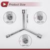 Motoforti Socket Wrench Spanner Socket Remover 7.4cm Carbon Steel Hexagon 8mm-19mm for Motorcycle Y Shaped 3 Way Wrench Sleeve