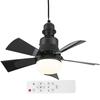 30W LED Stropní Světlo s Ventilátorem E26 Patice Bezdrátové Dálkové Ovládání Stmívání Tří Barev LED Žárovka Stropní Světlo s Ventilátorem pro Ložnici Obývací Pokoj