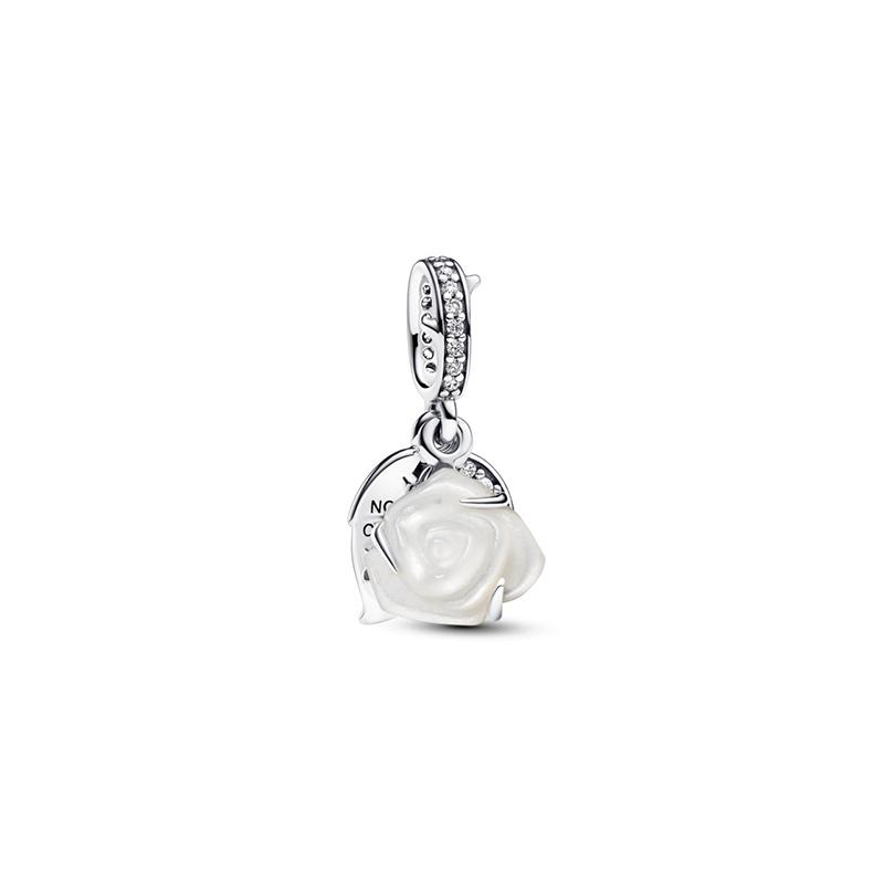 Pandora Moments Series Double Hanging Pendant 925 Silver Zircon Pearl Necklace/Pendant Women s Silver 793200C01 серебряный